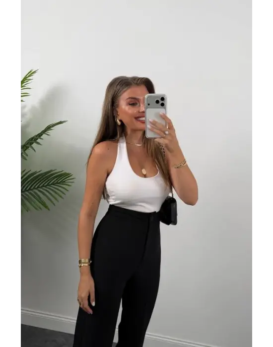 Kadın Yüksek Bel Atlas Kumaş Palazzo Pantolon