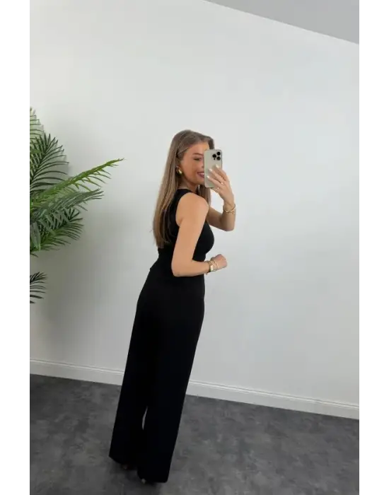 Kadın Yüksek Bel Atlas Kumaş Palazzo Pantolon