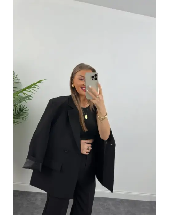 Kadın Yüksek Bel Atlas Kumaş Palazzo Pantolon