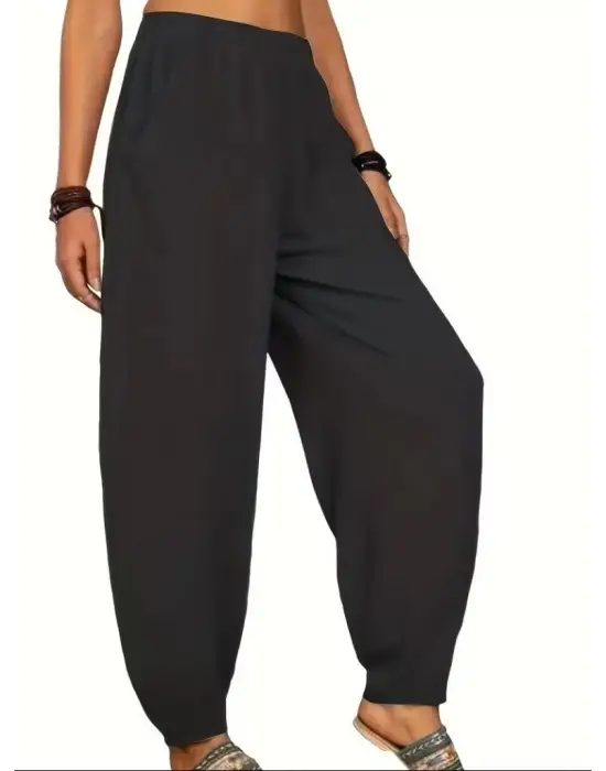 Kadın Yüksek Bel Cep Detaylı Pantolon