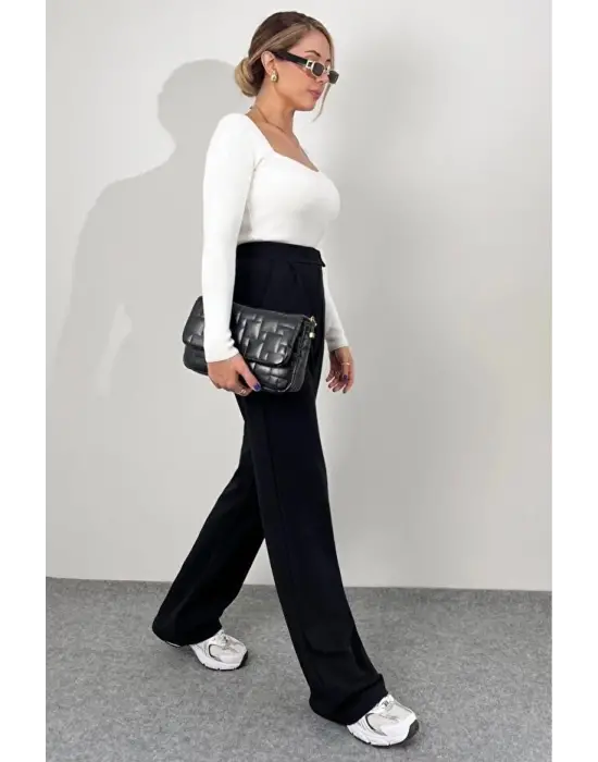 Modern Yüksek Bel Cırt Kapama Pantolon