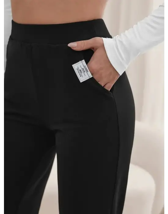 Kadın Yüksek Bel Cepli Geniş Kesim Pantolon