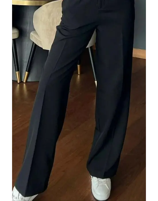 Kadın Yüksek Bel Cepli Ithal Krep Pantolon