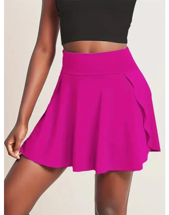 Omarı Yüksek Bel Cepli Kısa Etek - Zerafetin Simgesi