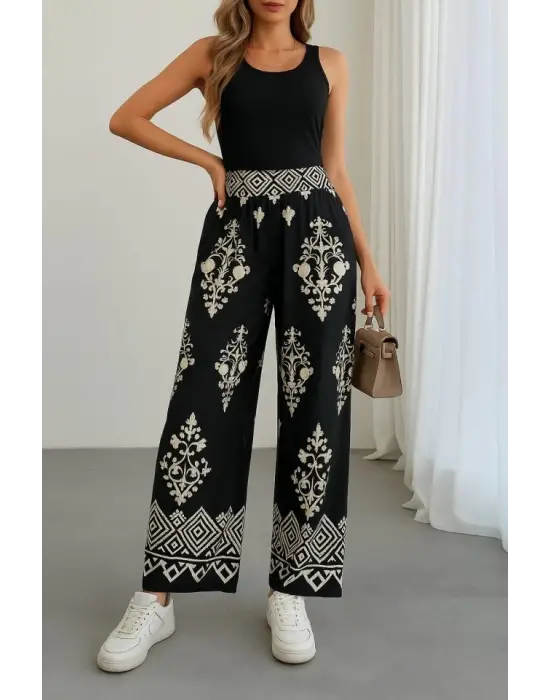 Omarı Yüksek Bel Desenli Süprem Pantolon seçenekleri | gl00my