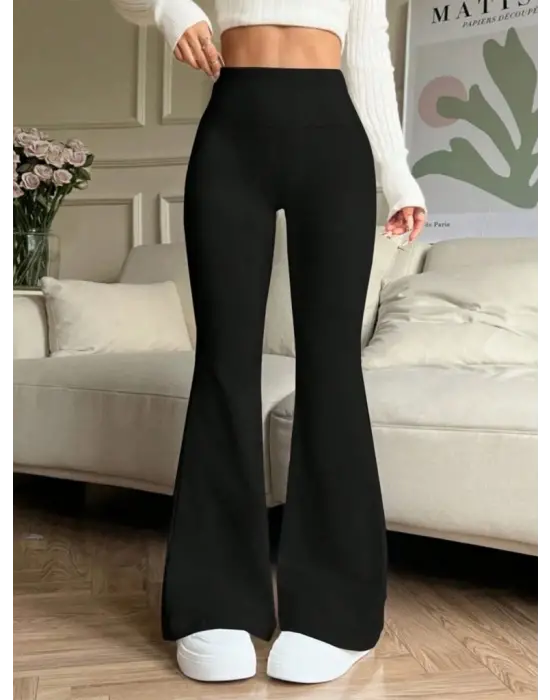 Kadın Yüksek Bel Ispanyol Paçalı Pantolon