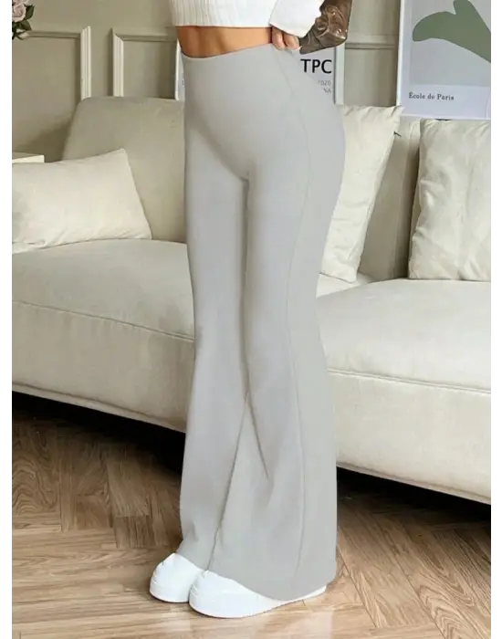 Kadın Yüksek Bel Ispanyol Paçalı Pantolon Tayt