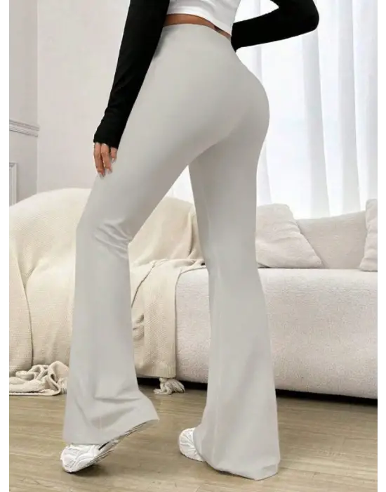 Kadın Yüksek Bel Ispanyol Paçalı Pantolon Tayt