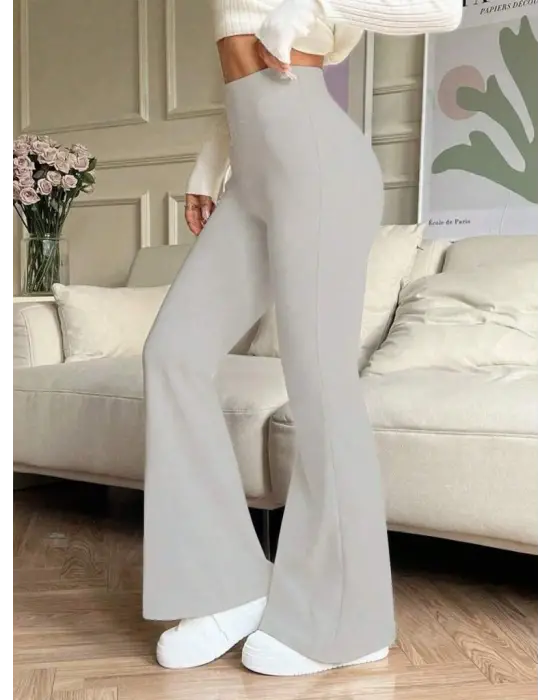 Kadın Yüksek Bel Ispanyol Paçalı Pantolon Tayt