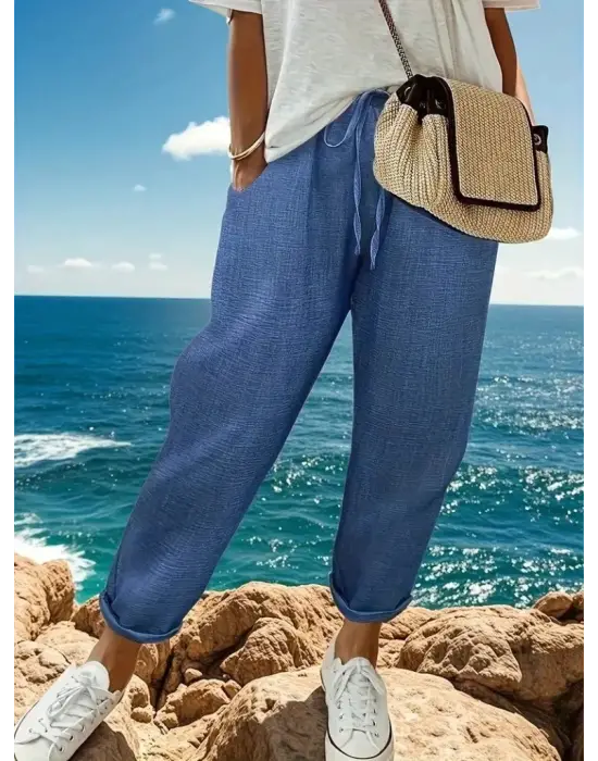 Omarı Yüksek Bel Bağcık Detaylı Aerobin Pantolon