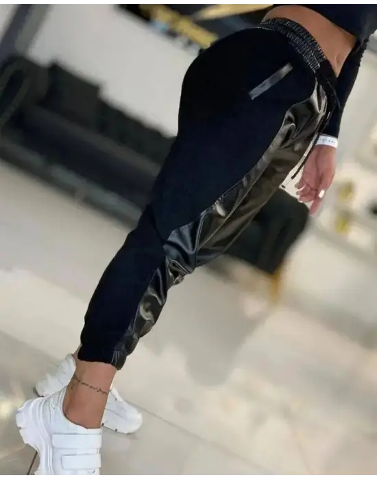 Trend Yüksek Bel Cepli Dalgıç Pantolon