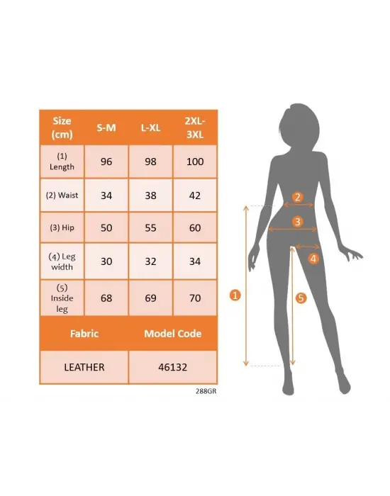 Kadın Yüksek Bel Lastikli Cepli Deri Pantolon