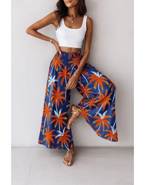 Omarı Yüksek Bel Desenli Suprem Pantolon