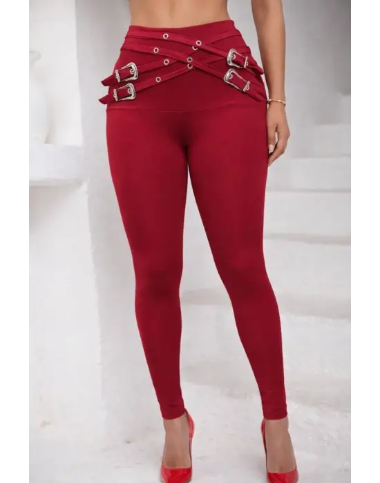 Kadın Yüksek Bel önden çapraz Kuş Göz Detaylı Dalgıç Tayt