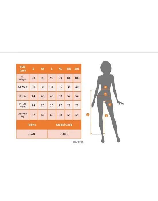 Omarı Yüksek Bel Önden Düğmeli Kadın Jean Pantolon