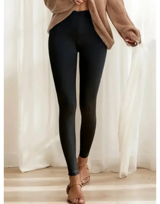 Kadın Yüksek Bel önden Fermuarlı Dalgıç Tayt