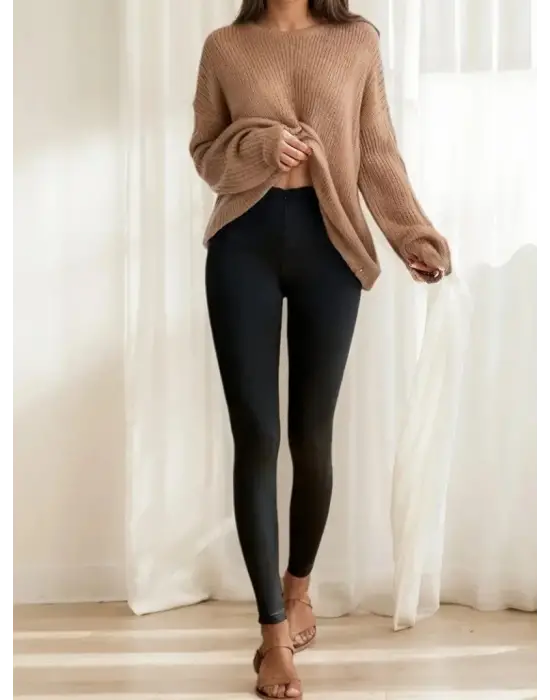 Kadın Yüksek Bel önden Fermuarlı Dalgıç Tayt