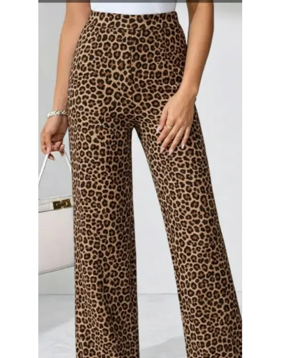 Yüksek Bel Geniş Dalgalı Pantolon