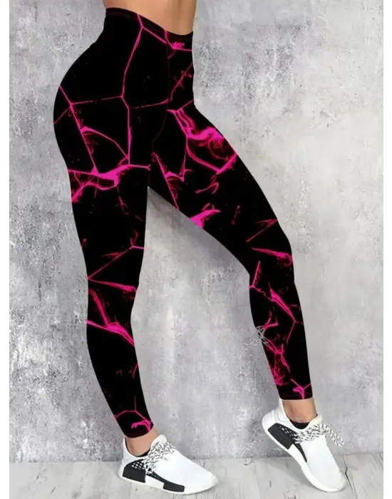 Kadın Yüksek Bel Renk Detaylı Dalgıç Tayt