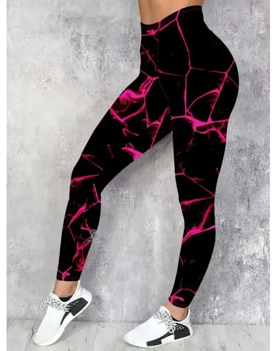 Kadın Yüksek Bel Renk Detaylı Dalgıç Tayt