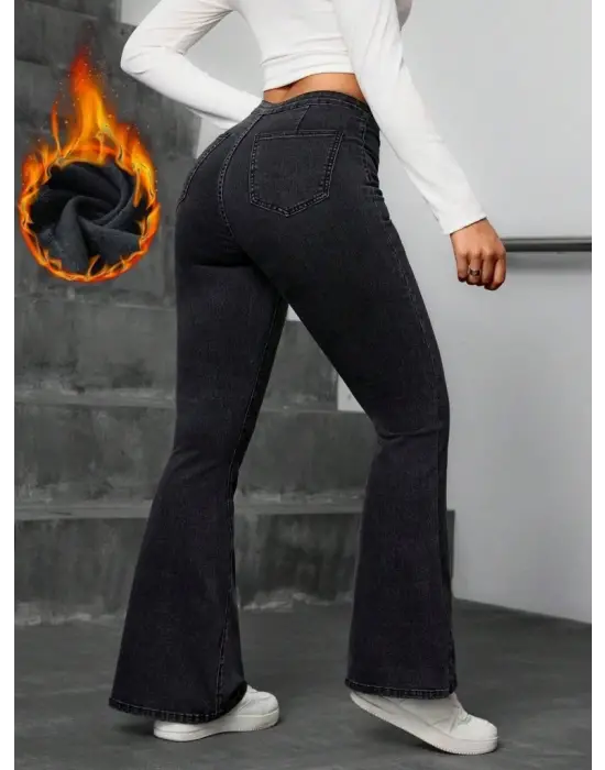 Trend Yüksek Bel Geniş Kot Pantolon