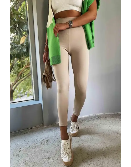 Omarı Yüksek Bel Toparlayıcı Kadın Şardonlu Tayt