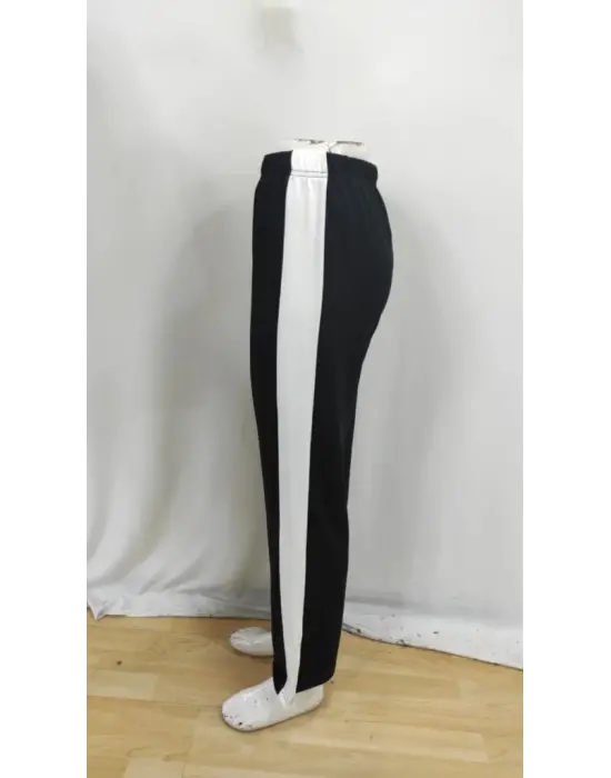 Kadın Yüksek Bel Yan şerit Detaylı Yırtmaçlı Viskon Iki Iplik Pantolon