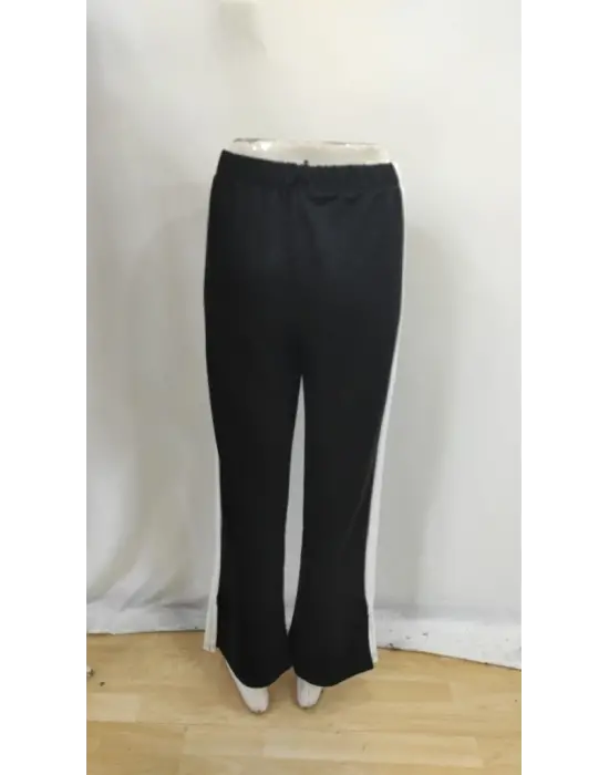 Kadın Yüksek Bel Yan şerit Detaylı Yırtmaçlı Viskon Iki Iplik Pantolon