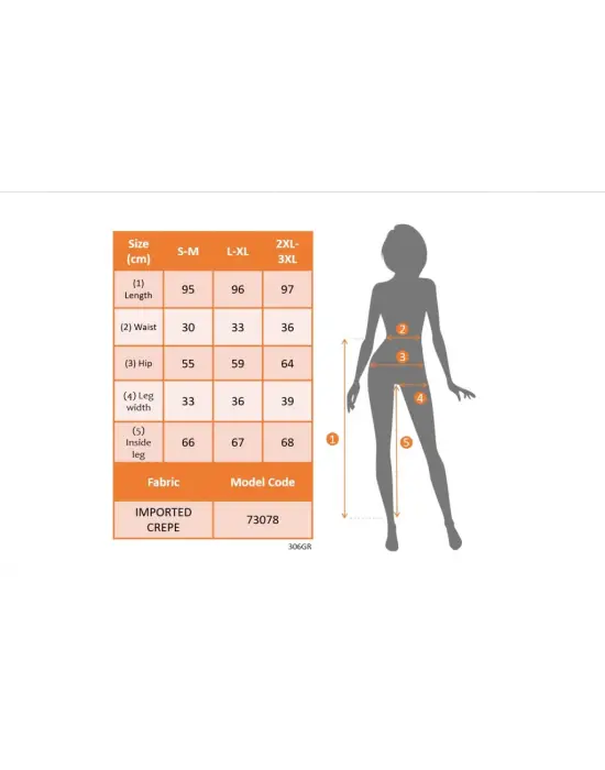 Omarı Yandan Cepli Geniş Kesim Ithal Krep Pantolon