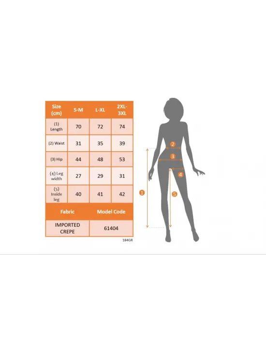 Kadın Yüksek Bel Yanlardan Düğmeli Kısa Ithal Krep Pantolon