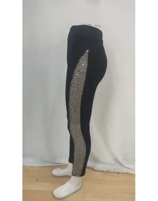 Kadın Yüksek Bel Yarı şerit Pul Payetli Dalgıç Tayt