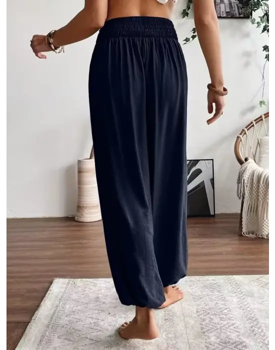 Kadın Yüksel Bel Yoğun Büzgü Detaylı Aerobin Pantolon