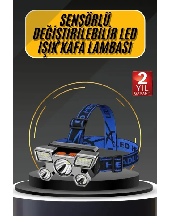Kafa Lambası 800 Lümen 4 Mod Yüksek Işık Flaşörlü Şarjlı Led Lamba