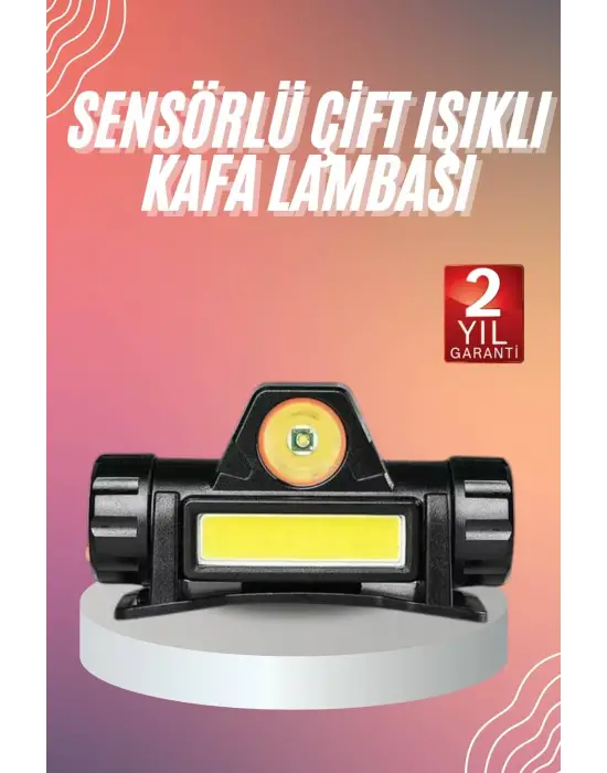 Kafa Lambası Çalışma Işığı Kafa Feneri Şarjlı Mıknatıslı Fenerli
