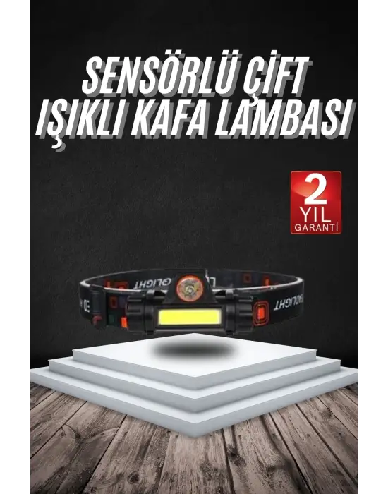 Kafa Lambası Çalışma Işığı Süper Parlak Mıknatıslı Lityum Lion Pilli