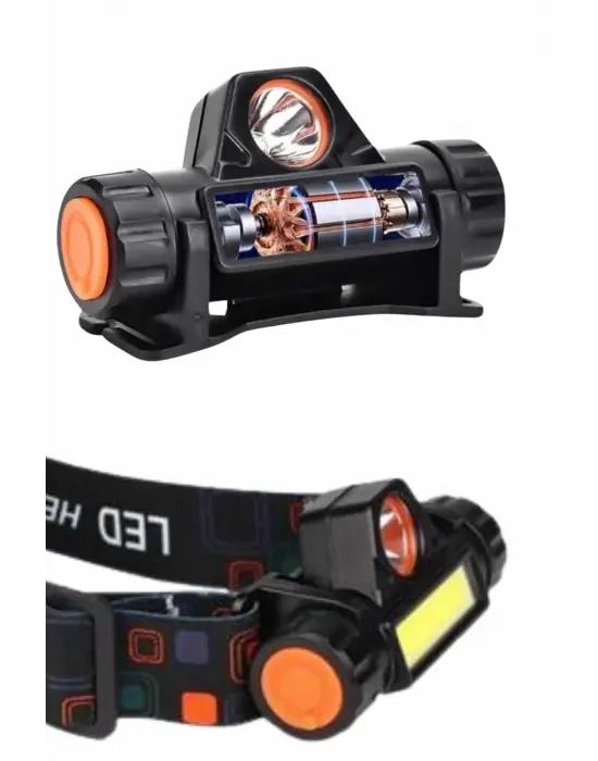 Kafa Lambası Çalışma Işığı Süper Parlak Mıknatıslı Lityum Lion Pilli