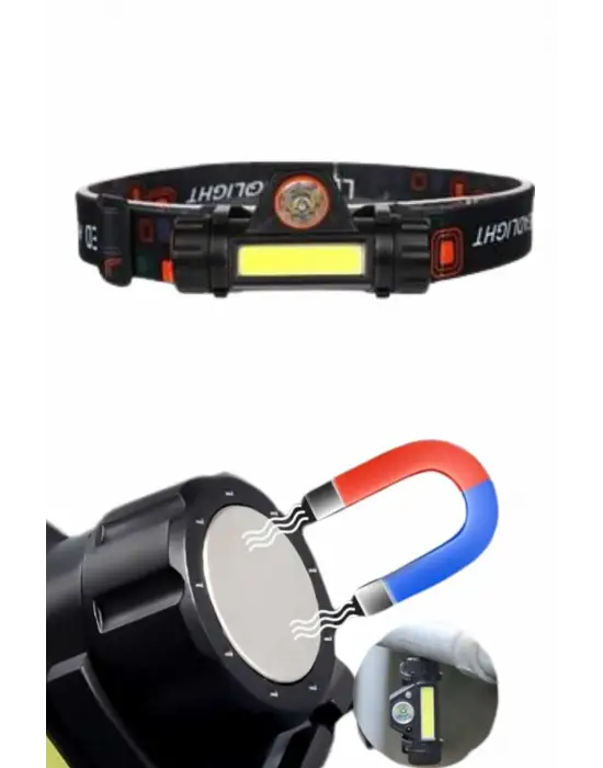 Kafa Lambası Çalışma Işığı Süper Parlak Mıknatıslı Lityum Lion Pilli