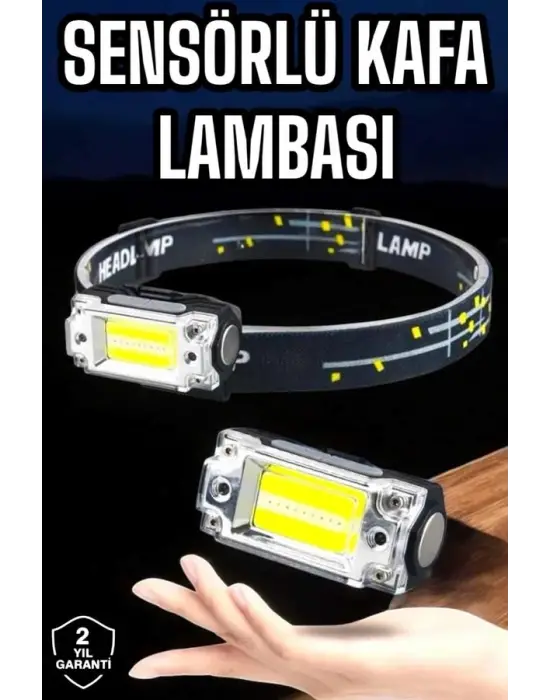 Kafa Lambası El Fenerli Kamp Lambası Usb Şarjlı Esnek Lamba