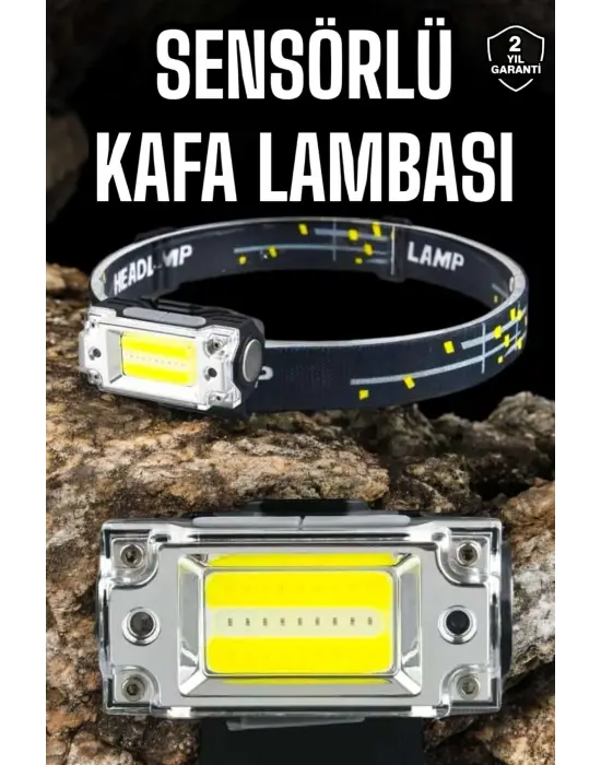 Kafa Lambası Kamp Feneri Balıkçı Feneri Başlıklı Suya Dayanıklı