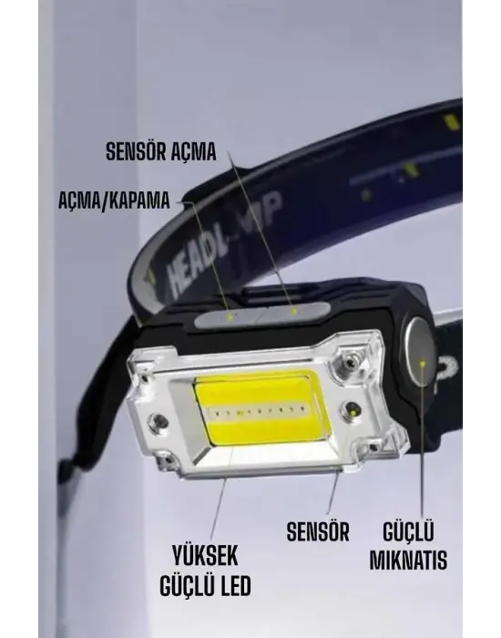 Kafa Lambası Kamp Feneri Balıkçı Feneri Başlıklı Suya Dayanıklı