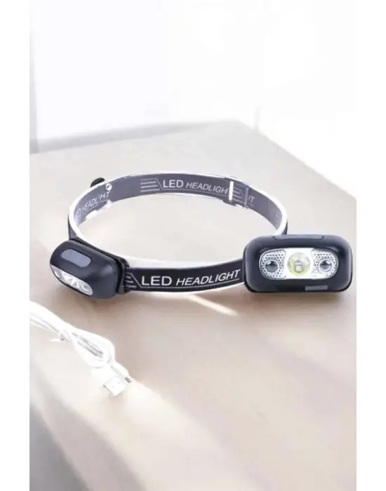 Kafa Lambası Kamp Lambası Sensörlü Şarjlı Ayarlanabilir