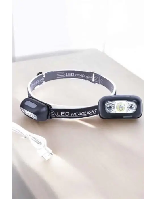 Kafa Lambası Kamp Lambası Sensörlü Şarjlı Ayarlanabilir