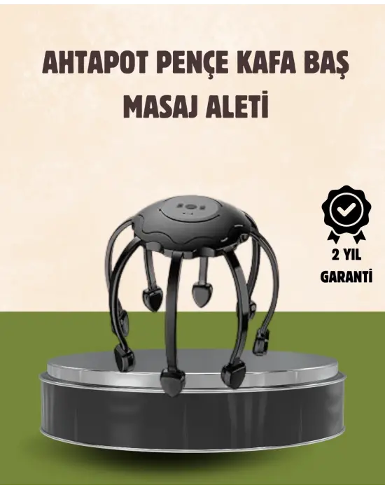 Kafa Masaj Cihazı 8 Motorlu 360 Derece Tam Kapsamlı Rahatlatıcı Masaj
