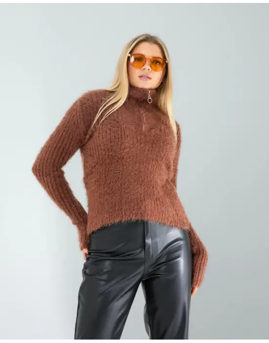 Göz Alıcı Fermuarlı Sakal Triko