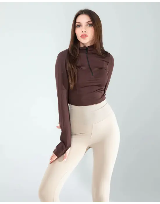 Omarı Etkileyici Kahve Renkli Spor Body