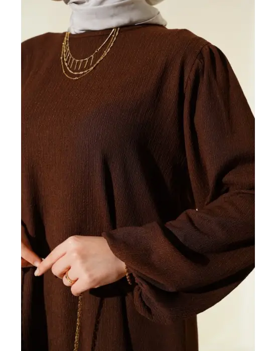 Kahverengi Tunik Pantolon Alt Üst Takım 6663