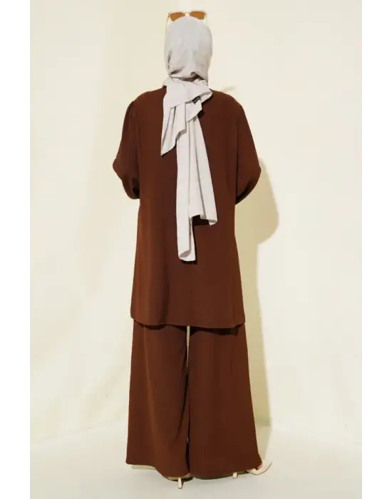 Kahverengi Tunik Pantolon Alt Üst Takım 6663