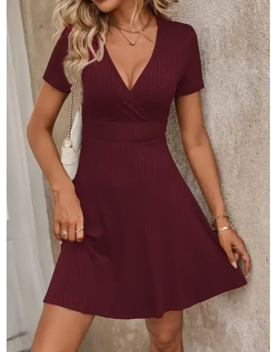 Omarı Kalın Fitilli Kaşkorse Elbise