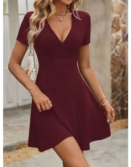 Omarı Kalın Fitilli Kaşkorse Elbise