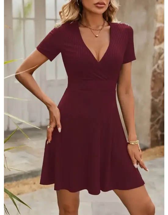 Omarı Kalın Fitilli Kaşkorse Elbise